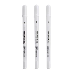 Sakura Gelly Roll Gel Pen White Color 0.5mm 0.8mm 1.0mm High Light Marke Pen Black Cardboard Art Painting Pen White Line Pens