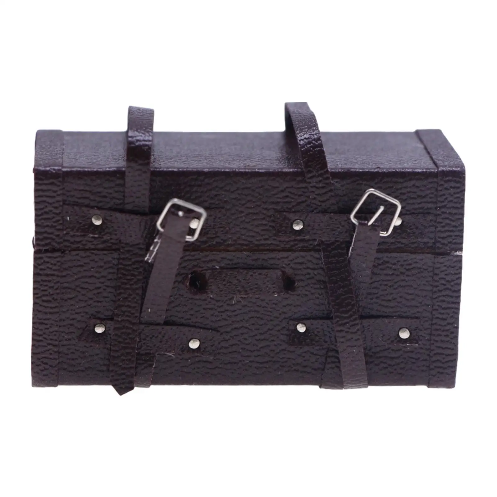 Mini mala para casa de bonecas, móveis para casa de bonecas, acessórios para casa de bonecas em escala 1/12, caixa de bagagem para adereços fotográficos de casa de bonecas