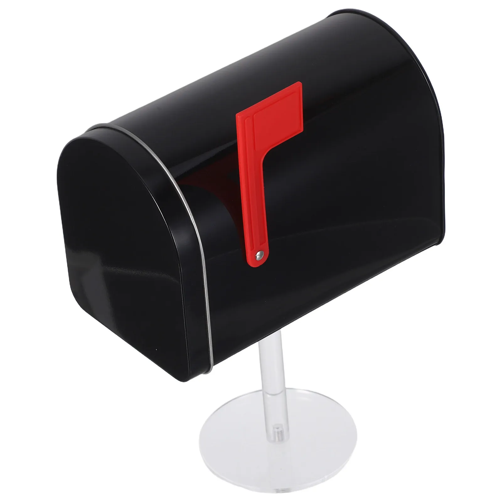 Mini Waterproof Iron Mailbox Black Metal Post Box Outdoor Suggestion Donation Tip Box for Home Office Lawn Decor