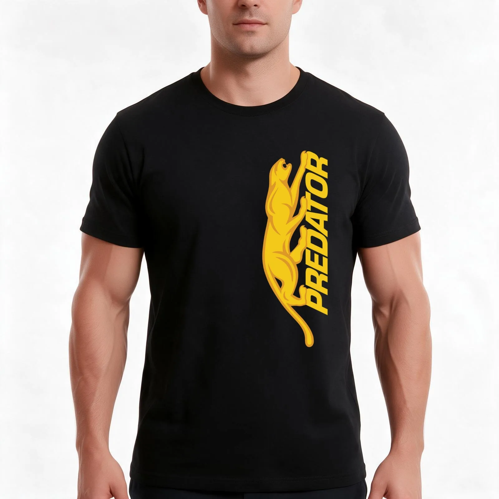 PREDATOR CUES LOGO 2 T-Shirt, Summer Casual Cotton Tee, Oversized Streetwear Tops, Vintage Graphic Print, Loose Fit Short Sleeve