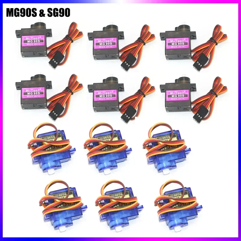 4/10pcs Mg90s Metal Gear Digital 9g Servo Sg90 For Rc Helicopter Plane Boat Car Mg90 9g Trex 450 Rc Robot Helicopter