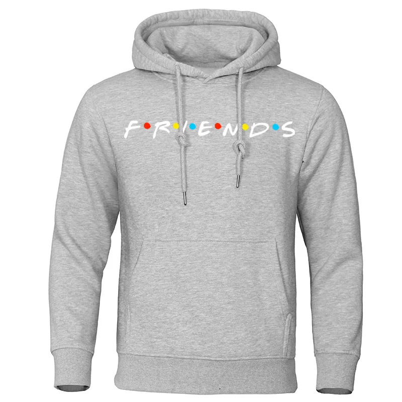 Friends Printed Funny Hoodie Men Fashion Casual Clothing Loose Oversized Hooded Personality Comfortable Sweatshirt Fleece Coats