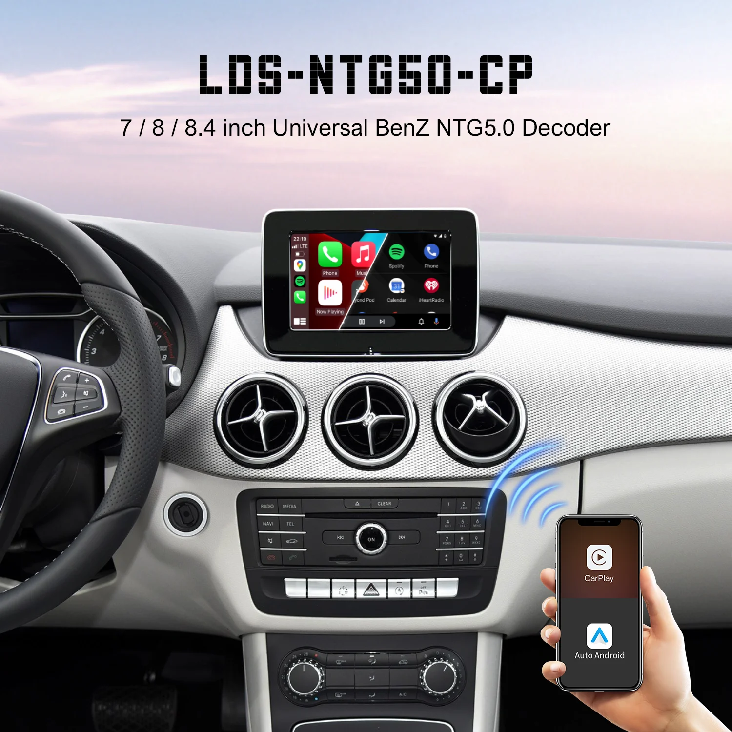 Universal Wireless CarPlay for Mercedes-Benz NTG5.0 Decoder allows you to use iPhone functions safely while driving