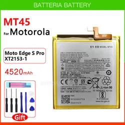 100% Original Genuine MT45 4520mAh Battery For Motorola MOTO Edge 20 Pro / Edge S Pro XT2153-1 Phone Batteria With Free Tools