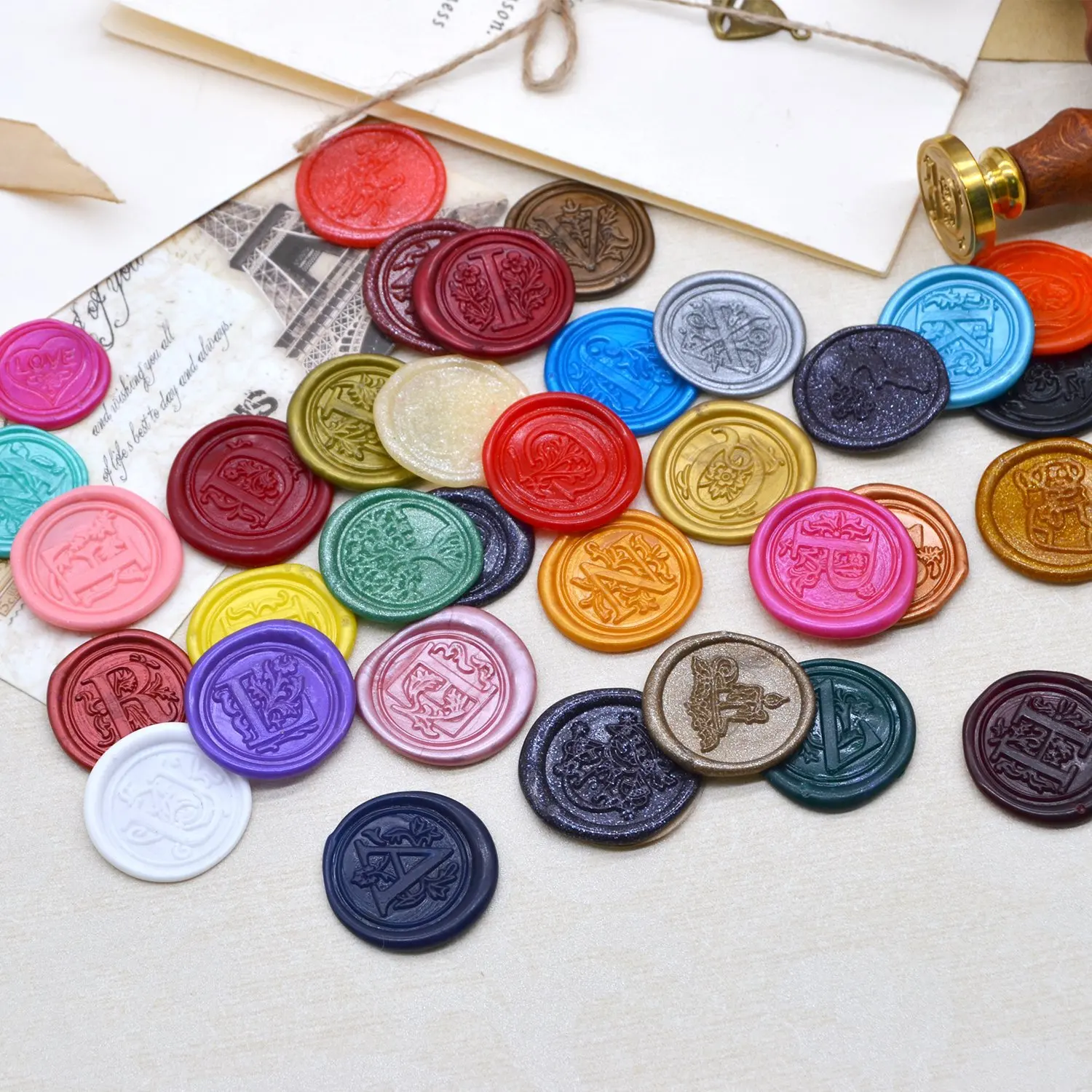 210PCS Sealing Wax For Wedding Invitation Letter Personalized Stamp Envelope Decoration