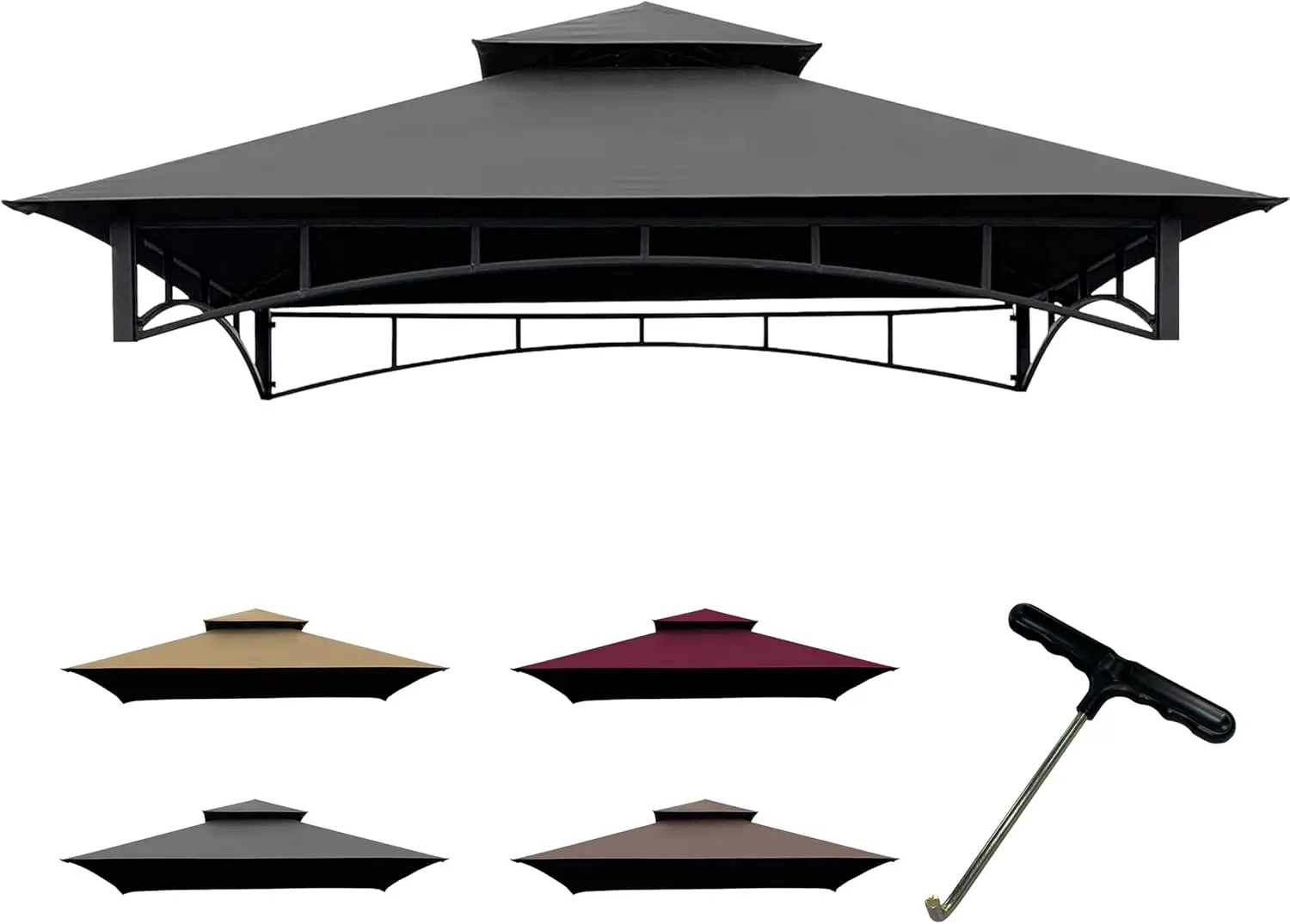

Replacement Gill Gazebo BBQ Canopy Top for Model #L-GG001PST-F,8x5 Gazebo Grill Canopy BBQ Gazebos Top Only(Gray)