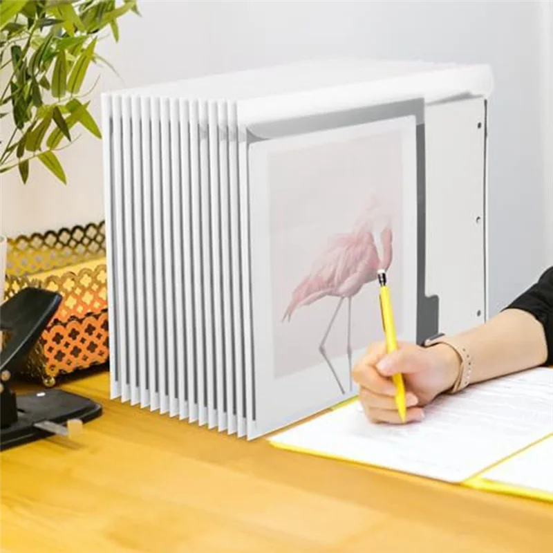 ABBG-Scrapbook Paper Organizer سجل القصاصات مع تصميم مشبك، حقيبة تخزين ورقية شفافة لتخزين ورق القصاصات، الفينيل