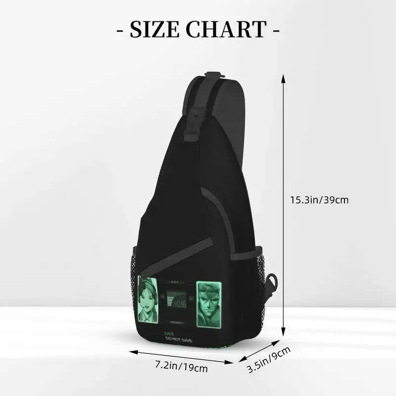 Mochila de hombro de Codec sólido para hombres, bolso de pecho cruzado de engranaje de Metal, a la moda, para amantes de los videojuegos, para viajar