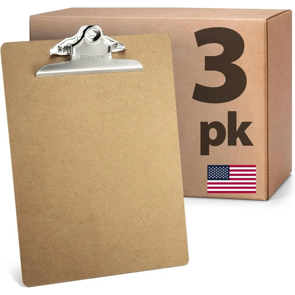 

Набор из 3 коричневых планшетов для документов формата Letter, 9x12,5 дюймов, с металлическим зажимом 6 дюймов, из переработанного дерева