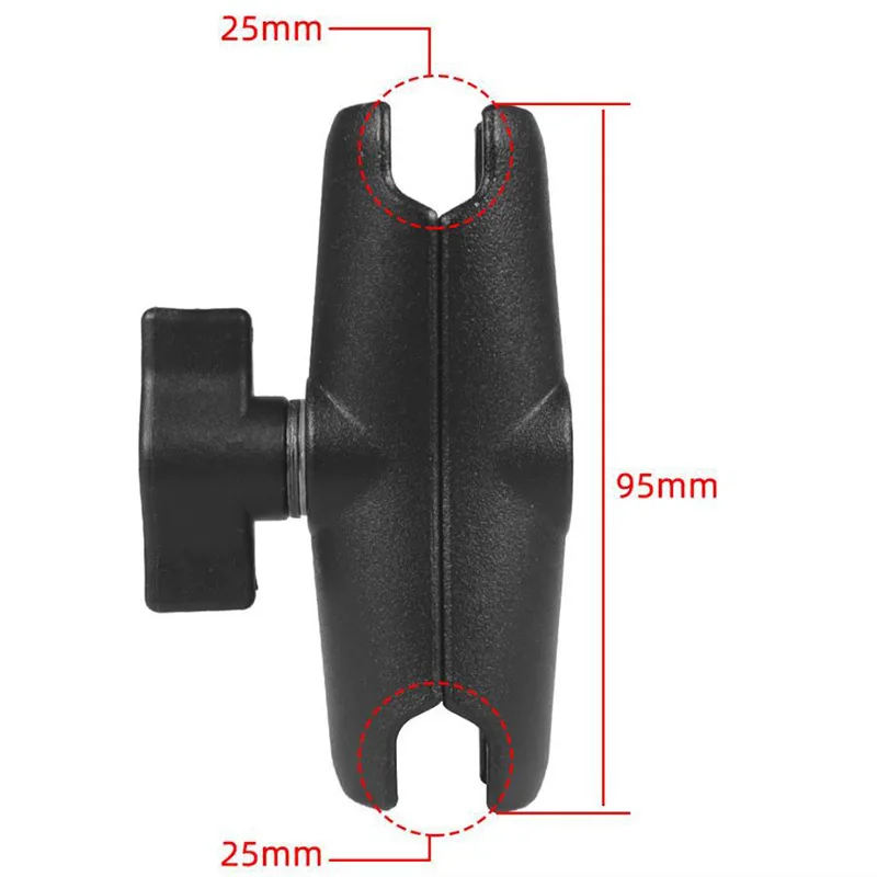 Aluminiumlegierung Doppel-Sockelarm Kompatibel mit 1 Zoll (25mm) Kugelkopf RAM-Halterungsarm für Motorrad-Handy- und Kamerahalterung – Detail 5