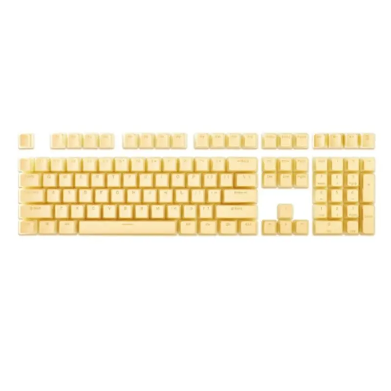 ABAH-1Set Pudding Keyboard Hat Box PBT Personalizado Crema Gelatina Teclado Gaming (Amarillo)