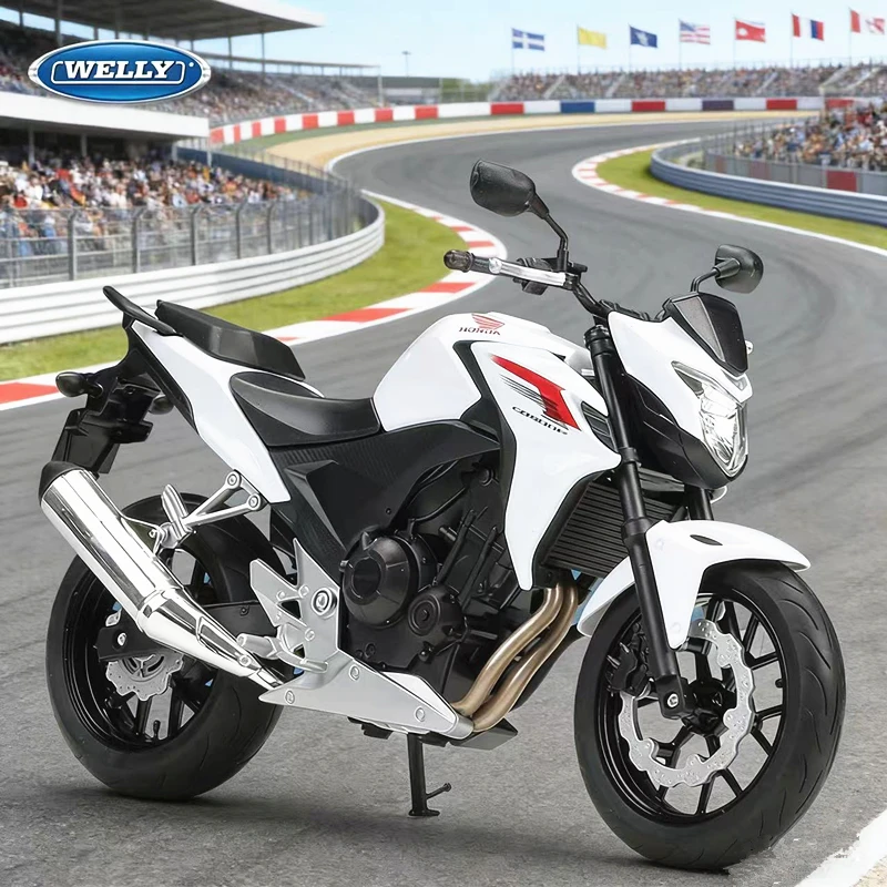 

Модель гоночного мотоцикла WELLY 1:10 HONDA CB500F из сплава, имитация металлического уличного мотоцикла, коллекционные модели, детские игрушки, подарки