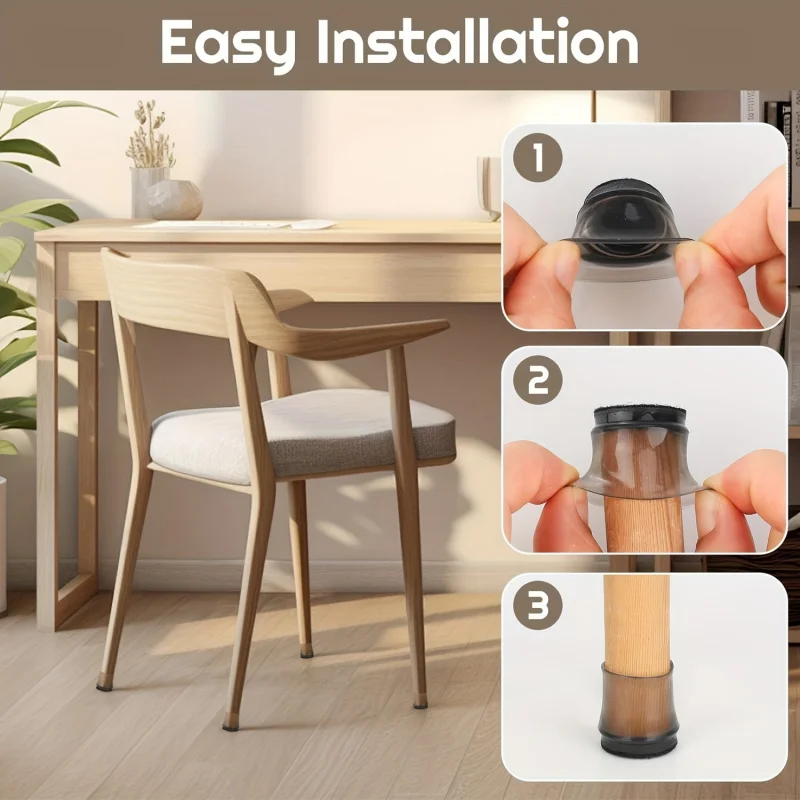 24 قطعة كرسي مستدير الساق حافظات الأرضية سيليكون شفاف الجدول قدم غطاء الطابق حامي مع ورأى عدم الانزلاق الأثاث الأحذية