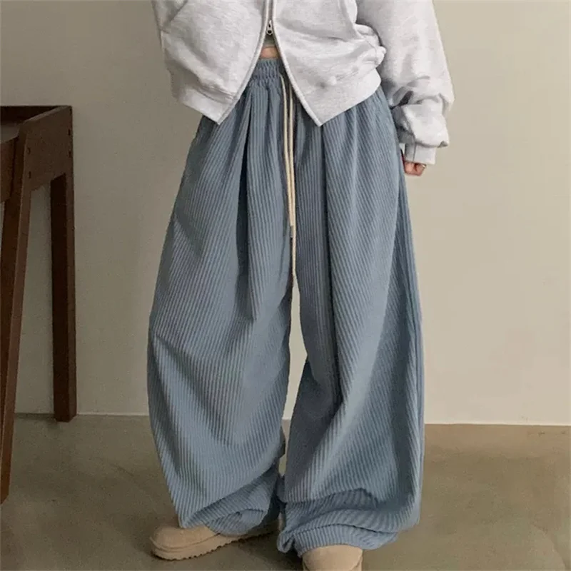 سراويل نسائية كاجوال عالية الخصر واسعة الساق فضفاضة تناسب مريحة ريترو Sle سروال قصير أنيق للسيدات #2