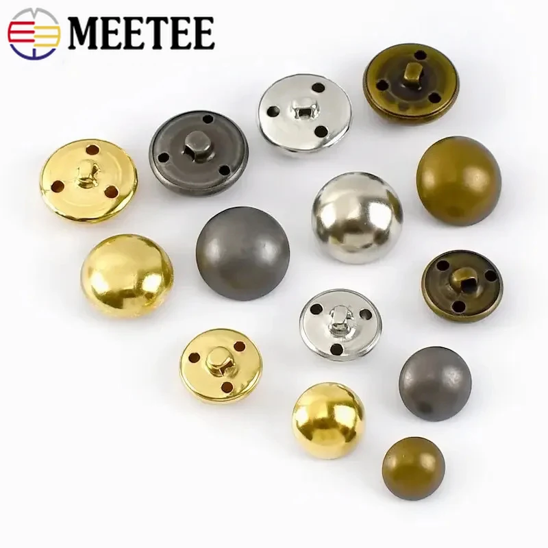 Meetee-Botones de Metal dorados para ropa, accesorio de costura, 10/20 piezas, 15-25mm