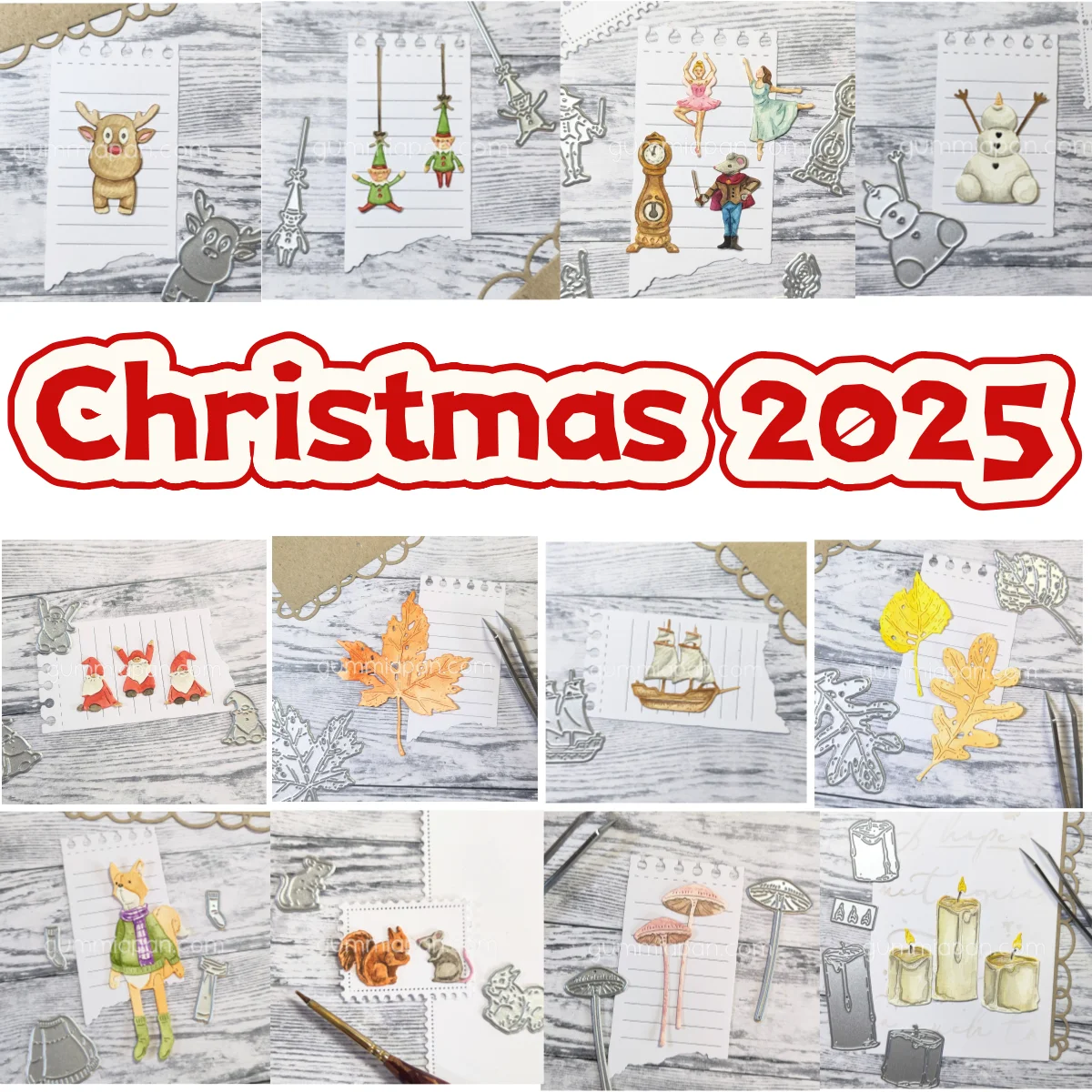 2025 New Snowman Squirrel Mushrooms Metal Cutting Dies DIY Scrapbook Embossed Card Album Craft Template Supplies Decoration