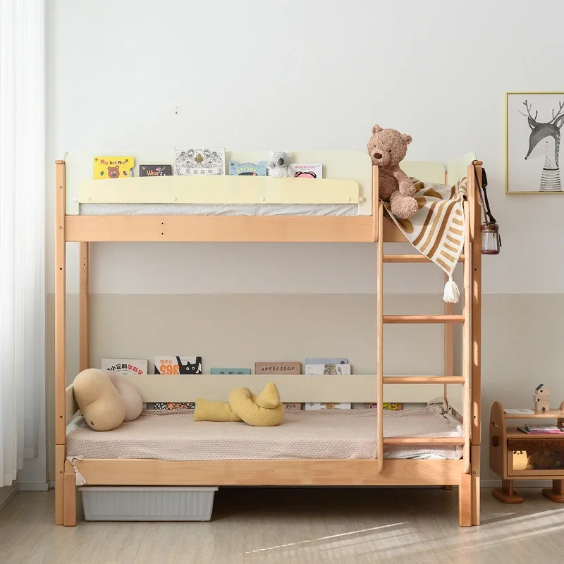 Cama Flying House versión emocional, litera, cama alta y baja, cama infantil y madre, multifunción de madera maciza para niños