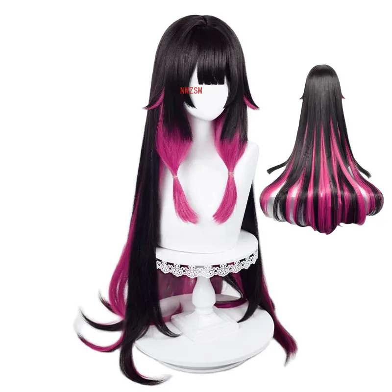 Colombina Cosplay Wig Genshin Impact Girl Colombina Fatui Snezhnaya Long Mixed Color Heat Resistant Hair Role Play Wigs + WigCap