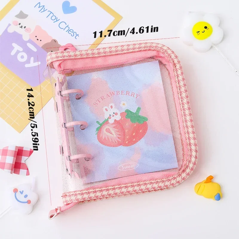 Kawaii Zipper Kpop Photocards Binder Mini Photo card Holder Idol Pictures Collect Book Album Journal Notebook School Stationery