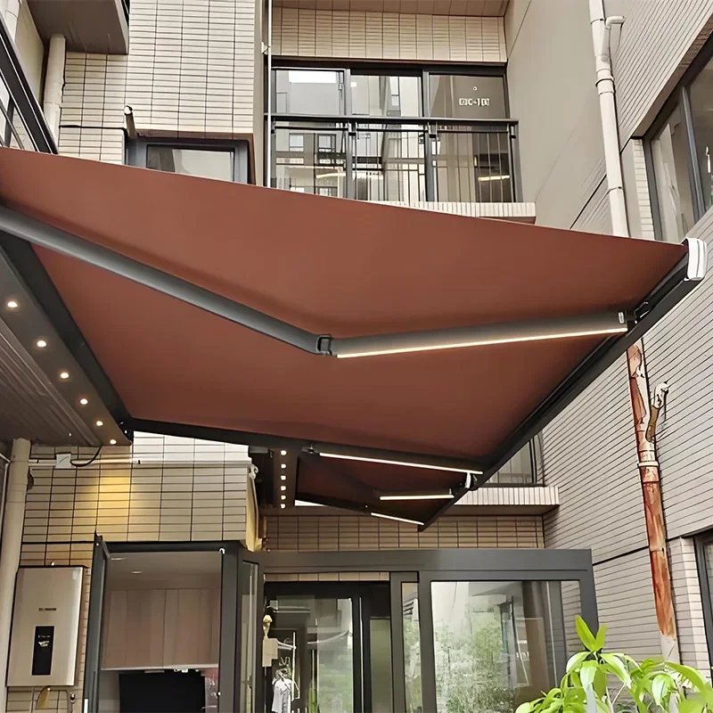 Full box electric canopy awning telescopic anti-canopy outdoor eaves remote control automatic folding courtyard villa