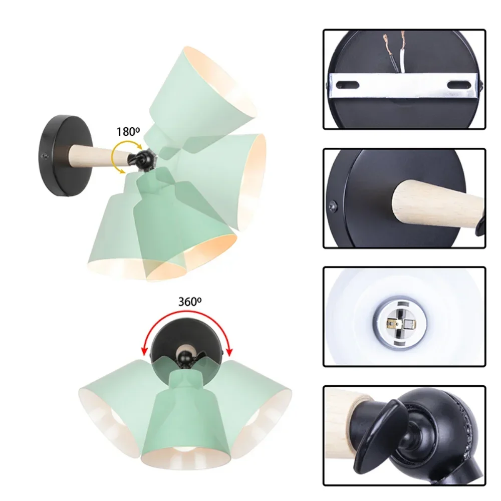 Applique Murale Moderne pour Chambre à Coucher, Macaron 6 Documents, Tête de Direction, Style Nordique