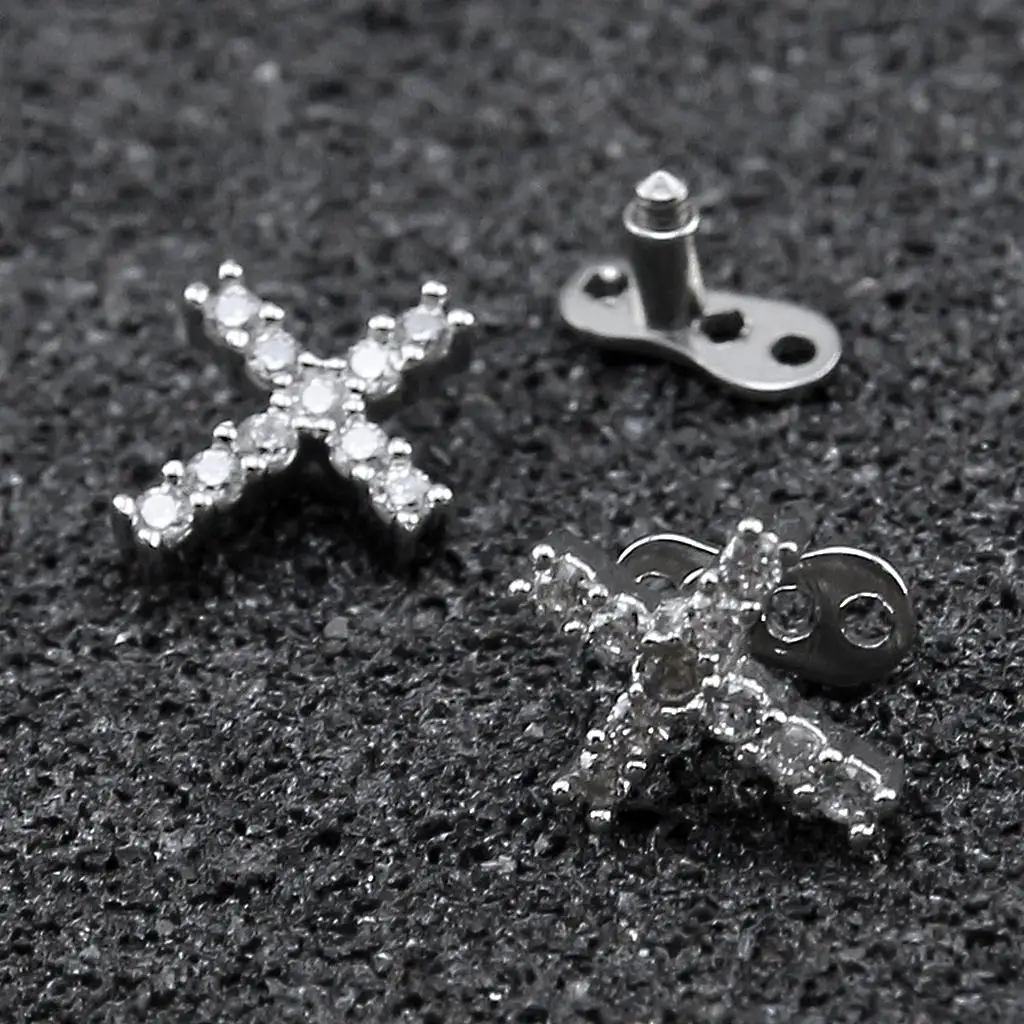 Steel Alternative Microdermal Jewelry Titanium Barbell Set for Sensitive Ear and Lip Body Piercings