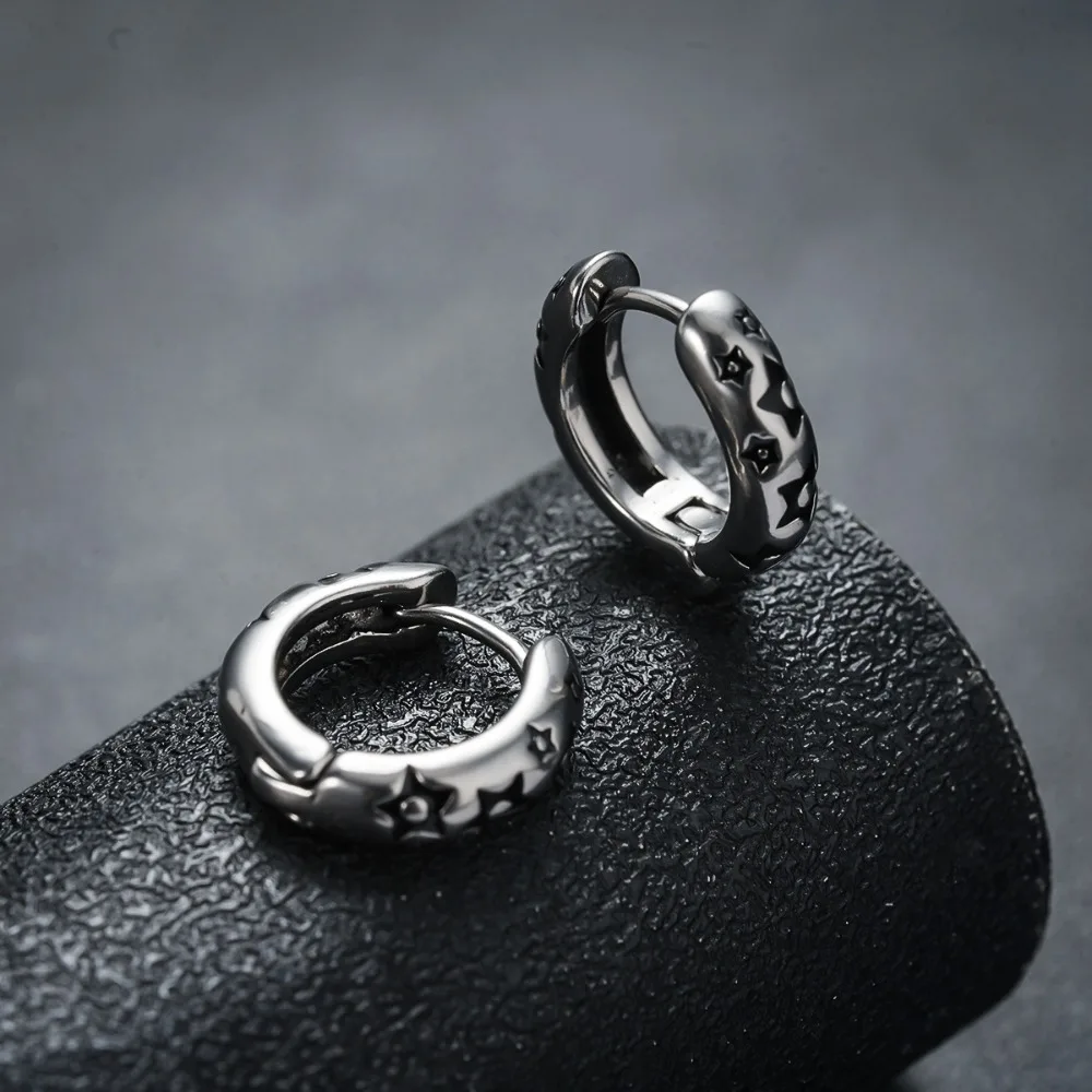 1pair Five-pointed star earrings - not fading fashionable for both men and women high-end and versatile accessories
