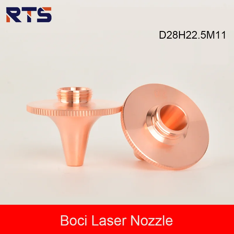 RTS BOCI High Power D28 M11 H22.5 Bevel Laser Cutting Nozzle Sloping Anti-collision Copper Nozzles For ProCutter BLT Series