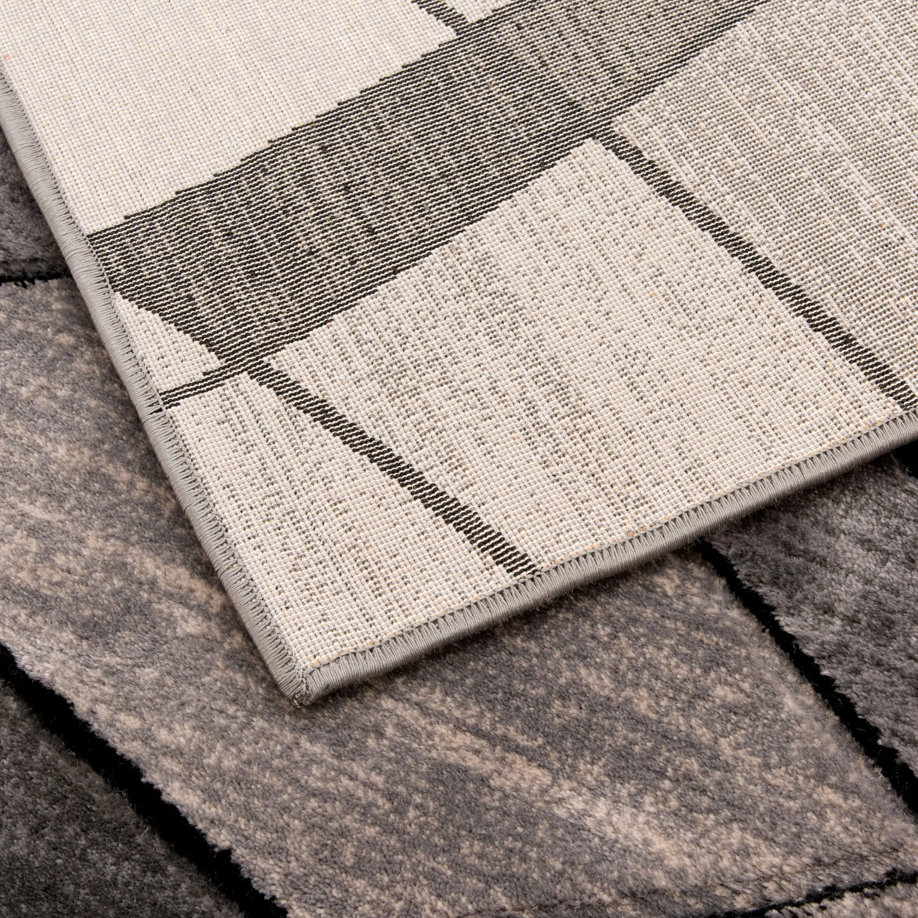 Abstract Indoor Area Rug, Gray, 5'x7'