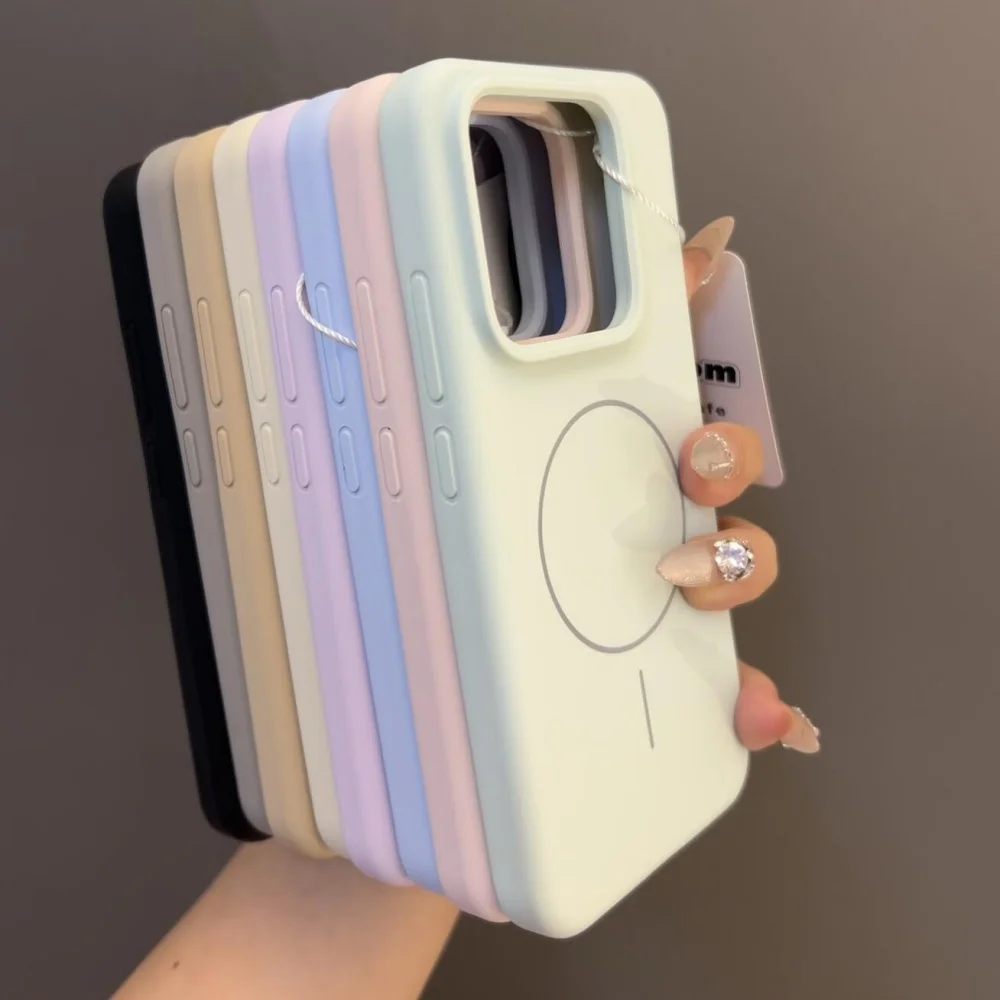 حافظة أصلية من السيليكون السائل المتدفق لهاتف Xiaomi 15 Pro Ultra 15 Ultra 14 Pro Mi14 13 غطاء شحن لاسلكي مغناطيسي مقاوم للصدمات