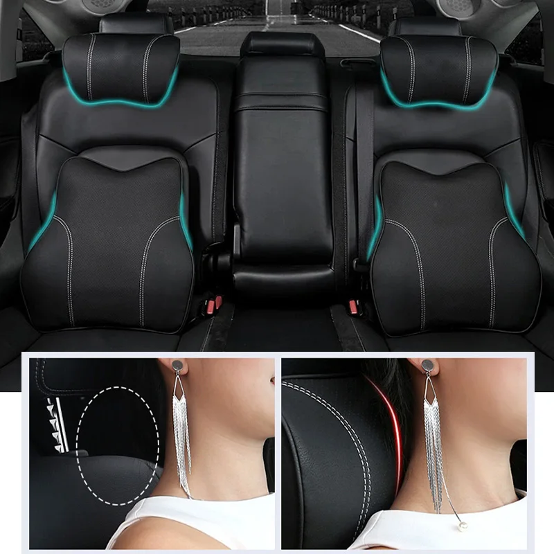 For Tesla Model 3 Y X S Neck Pillow Headrest Pillow Car Seat Neck Rest Auto Head Support Pillow Model3 Accessories with Logo