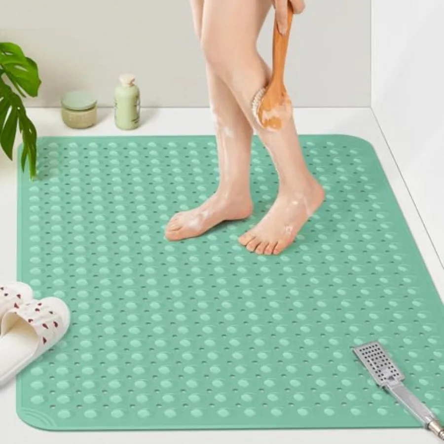 

Etra Large TPE Shower Mat L W Anti Slip Bath Mat with Drain Holes and Suction Cups Large Size Mat More Suitable for Shower Stal