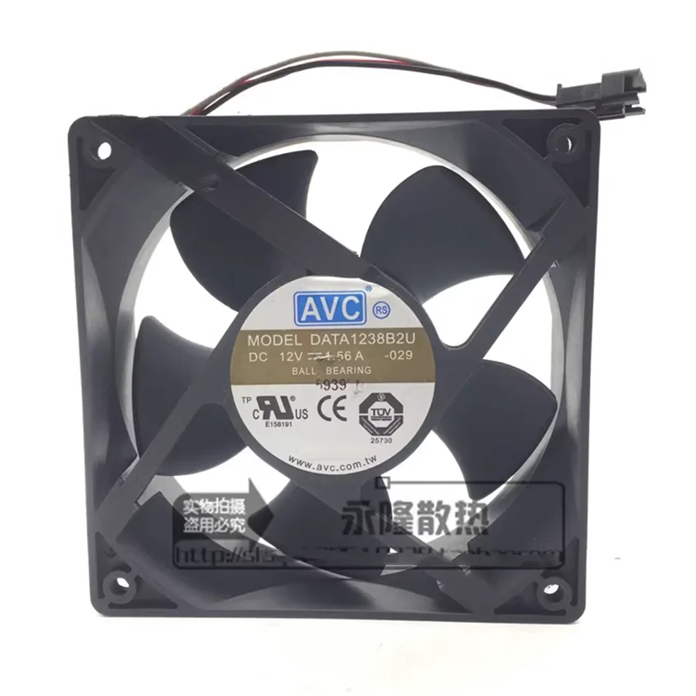 For AVC original 12038 DC12V 1.56A DATA1238B2U 12cm large air cooling fan 120*120*38mm