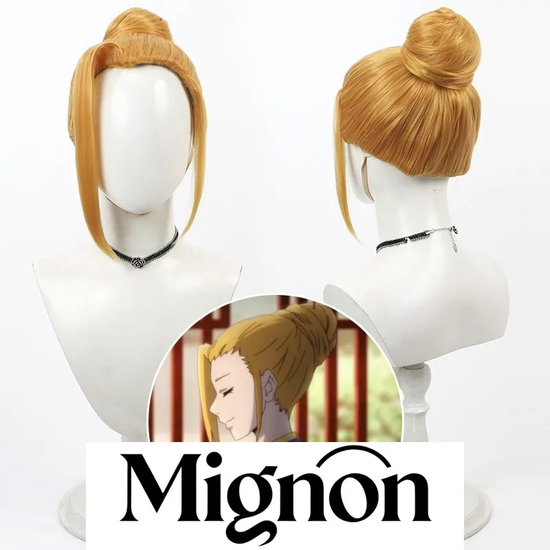 

Tower of God Yoo Hansung cosplay wig golden fixed buns widow's peak Halloween gift