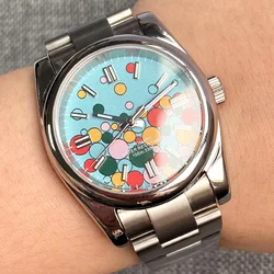 36mm/39mm Sapphire Glass Multicoloured Circle Shape Dial Luminous Polished Japan NH35A Auto Stainless Steel Mens Watch Movement