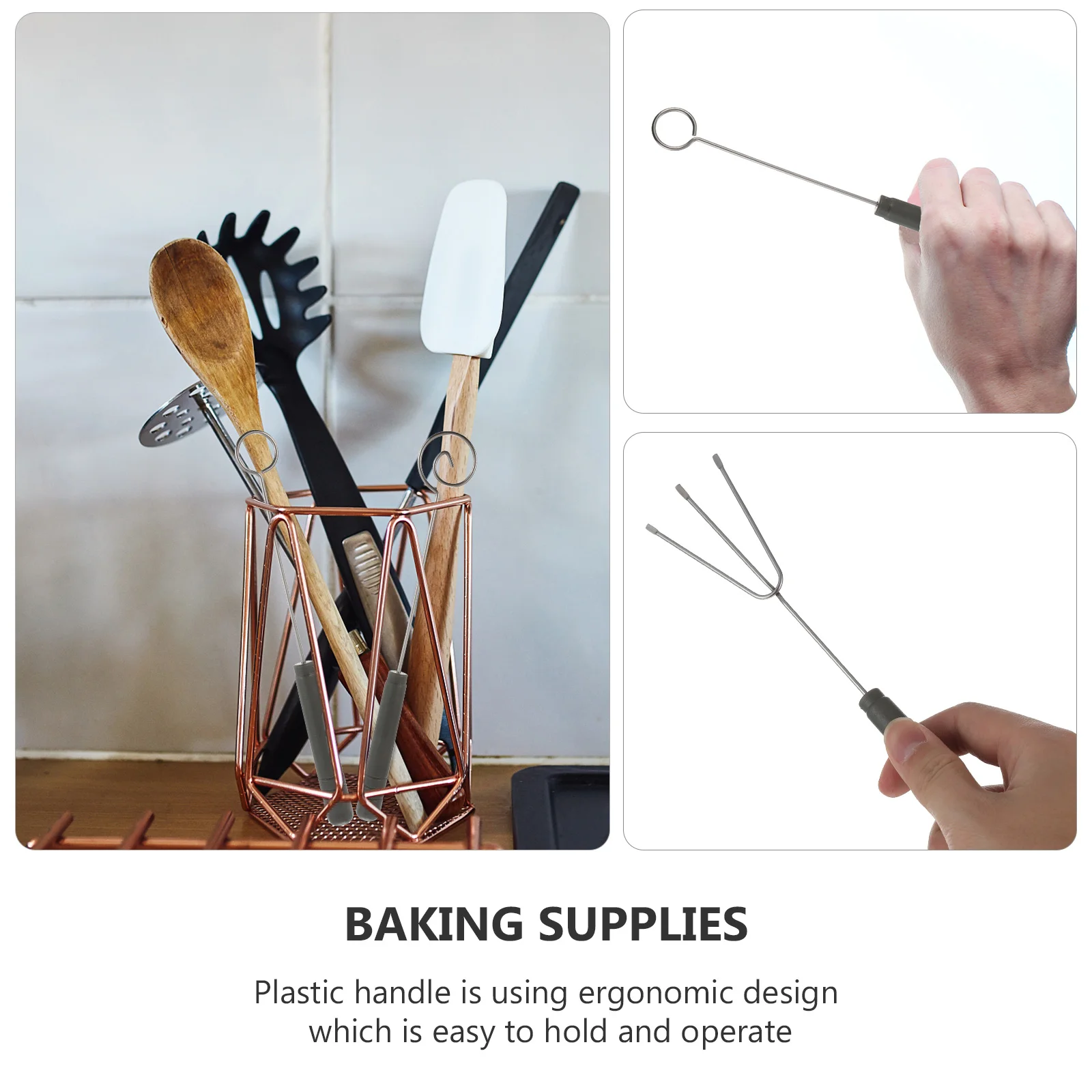 3pcs Stainless Steel Chocolate Forks Picks Kitchen Gadgets Fondue Baking Supplies Dessert Tools For Cake Fruits Nuts Candy