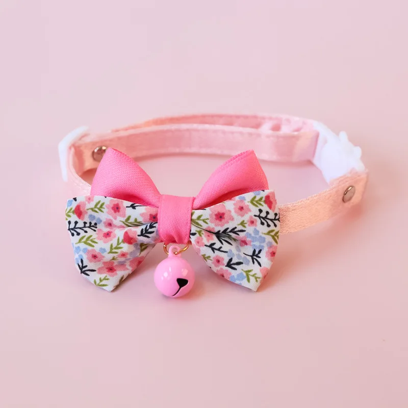 1pc Bow Pet Cat Collar Flower Adjustable Safety with Bell Ring Necklace for Cat Puppy Small Dog Bow-tie Pet Accessories