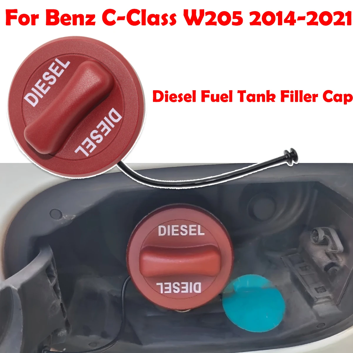 

Automotive Diesel Fuel Tank Filler Cap Cover with rope For Benz C-Class W205 2014 2015 2016 2017 2018 2019 2020 2021 A2224700605