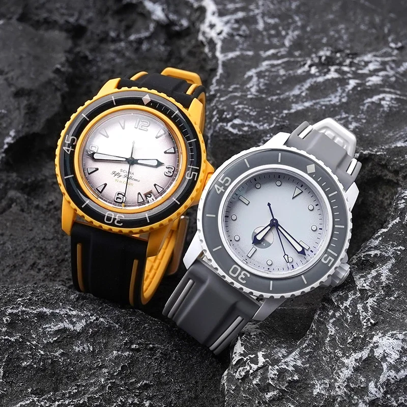 Strap for Swatch X Blancpain Five Oceans Series Men Women Silicone Rubber Watch Band 22mm Waterproof Diving Bracelet With Tools