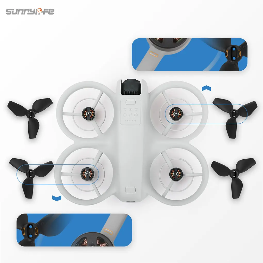 مروحة Sunnylife لـ DJI ، جناح طائرة بدون طيار ملون ، يمكن أن تحل محل ملحقات الشفرات الجديدة ، 2 خفيف الوزن ، 4 NEO