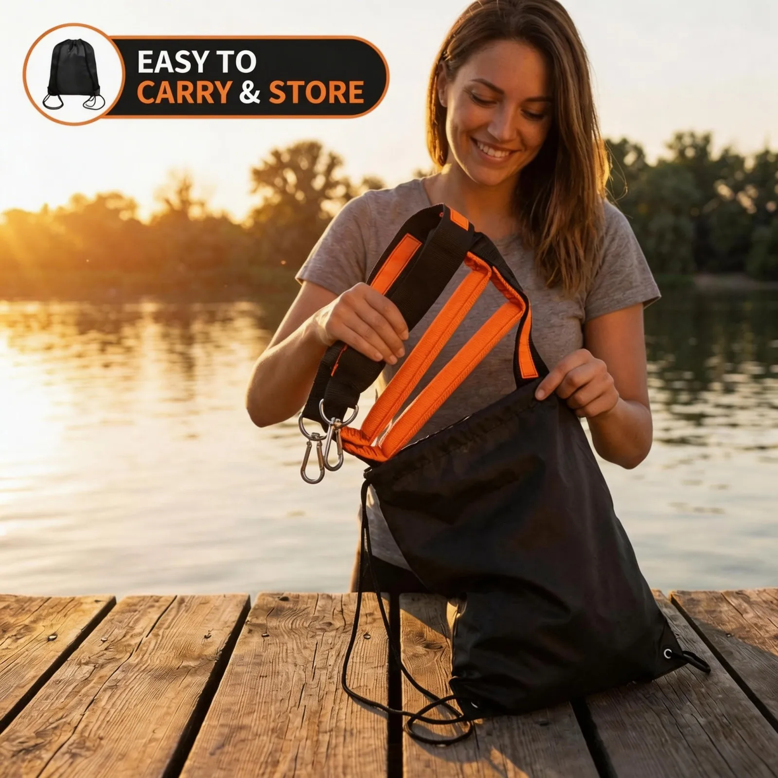 Foldable 6-Step Boat Rope Ladder Portable Marine Boarding Ladder Rigid Anti-Slip Steps High-Strength Webbing Heavy Duty view 4