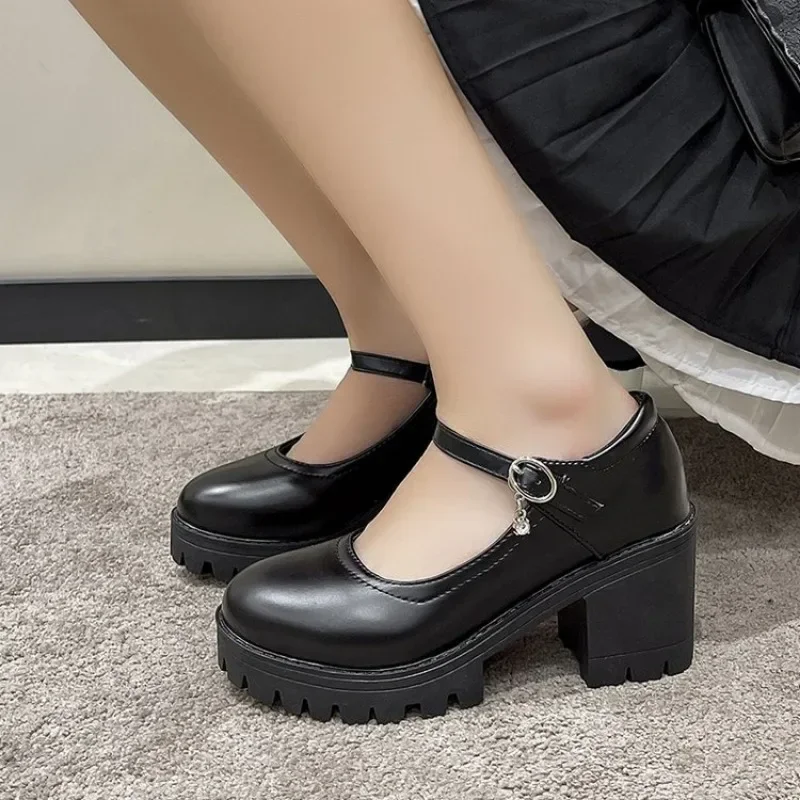 Women heels mary janes platform Lolita shoes on heels Pumps Women\'s Japanese Style Vintage Girls High Heel shoes for women