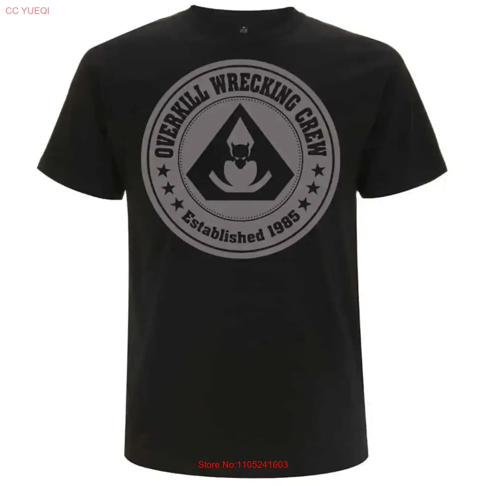 Overkill Wrecking Crew camiseta S XXL oficial Thrash Metal Band vintage lavado streetwear homme Casual ropa de diseñador moda
