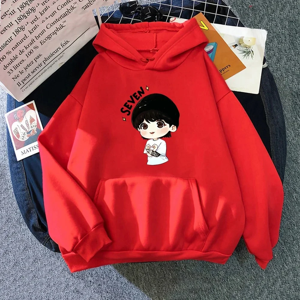 JungKook Seven Hoodie Women Harajuku Aesthetic Funny Kawaii Hoodies Unisex Autumn Winter Casual Fleece Pullover Sweatshirts Tops