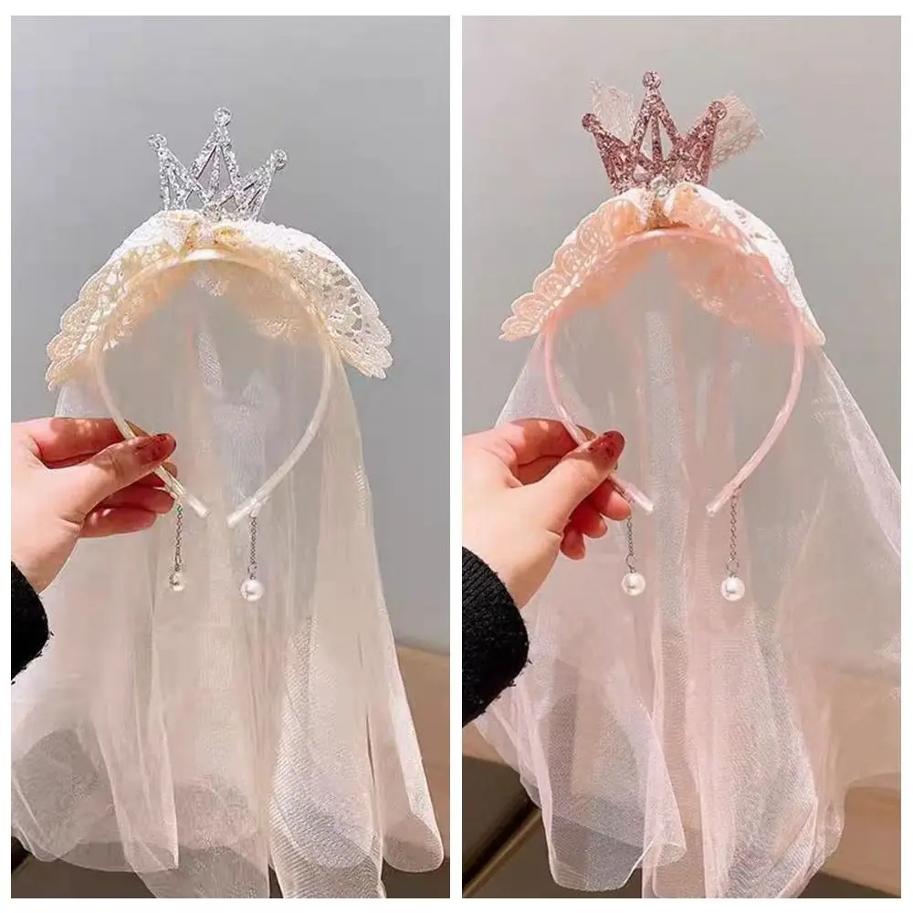 Креативная сетчатая повязка для волос на день рождения, корона, марля, повязка на голову с днем рождения, корейский стиль, реквизит для фотосессии, обруч для волос для девочек, детский