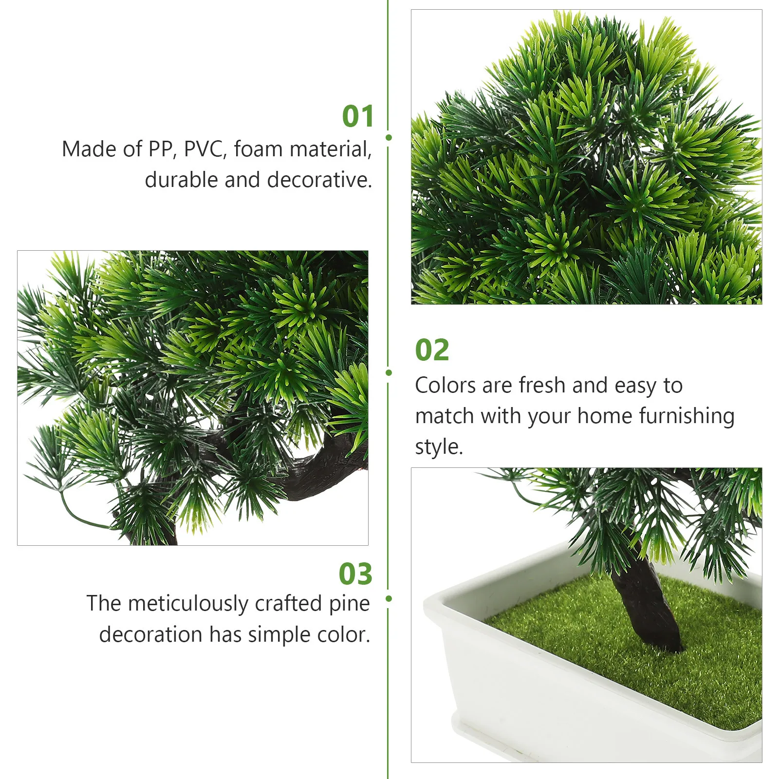 

Realistic Bonsai Fake Pine Desk Decor Artificial Plant Ornaments Creative Greenery Home Office Adornments Mini Bonsai Tree