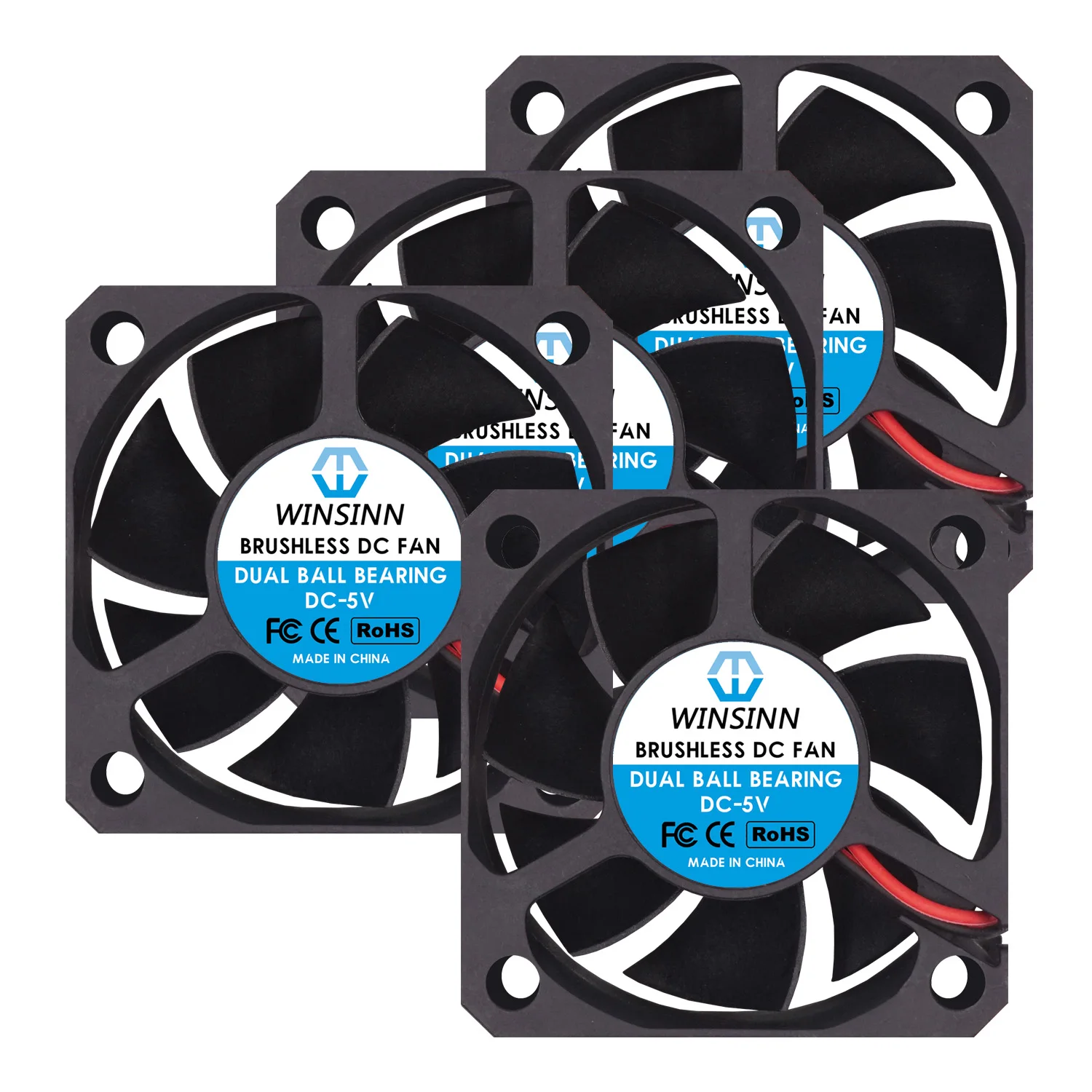 

WINSINN 5020 50mm Fan DC 5V 12V 24V Sleeve / Dual Ball Bearing Brushless Cooling 50x20mm 2PIN