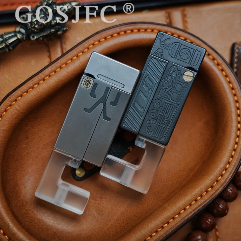 YOLO STUDIO NO FIRE Push Slider Stainless Steel Engraving Stress Relief Toys Finger Spinners Fidget Slider