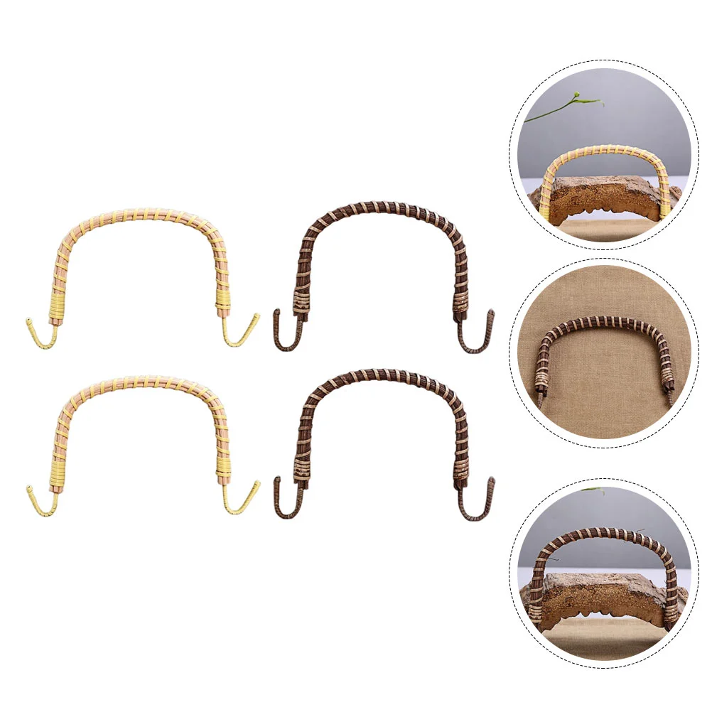 

4 Pcs Rattan Teapot Handle Kettle Replacement Plastic Teapots Creative Handles Grip