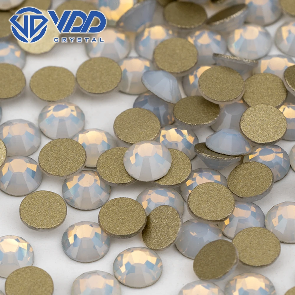 VDD Weißer Opal SS4-SS20 Strass-Steine mit Goldrückseite, hochwertige Glaskristalle, flache Strass-Steine für DIY JD999-044 – Detail 2